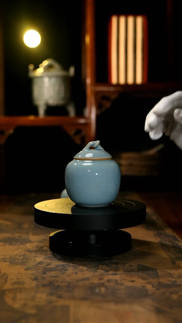 【闪购商品】茶叶罐原矿天蓝釉茶叶罐