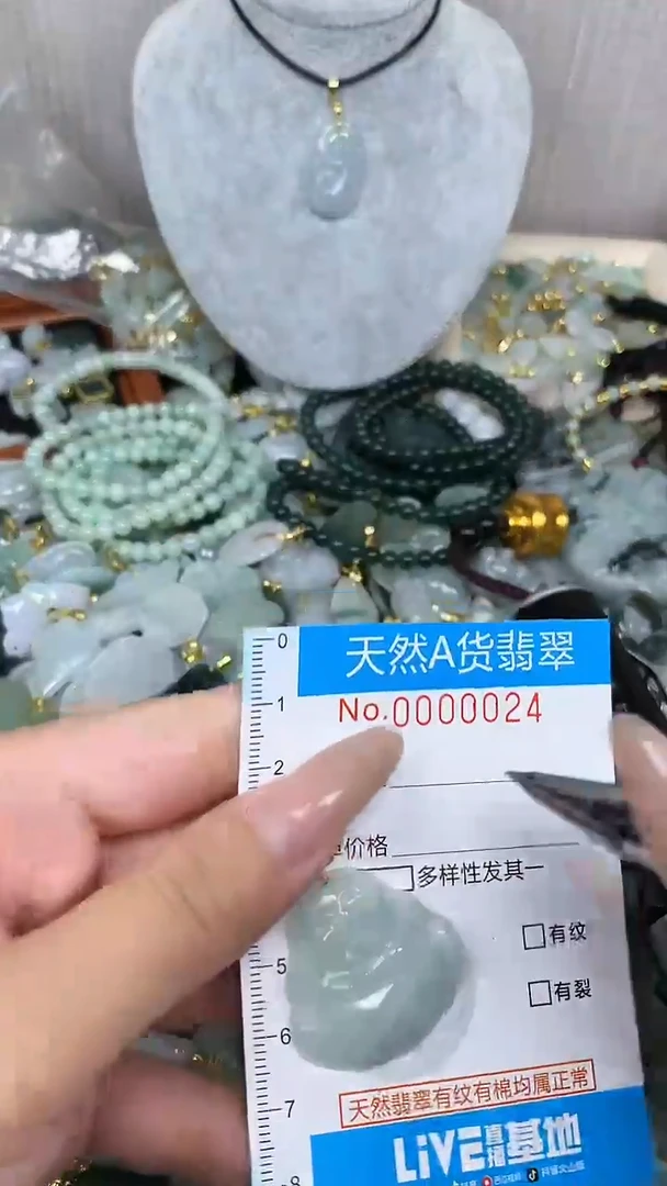 翡翠未镶嵌颈饰净货挂件-0024