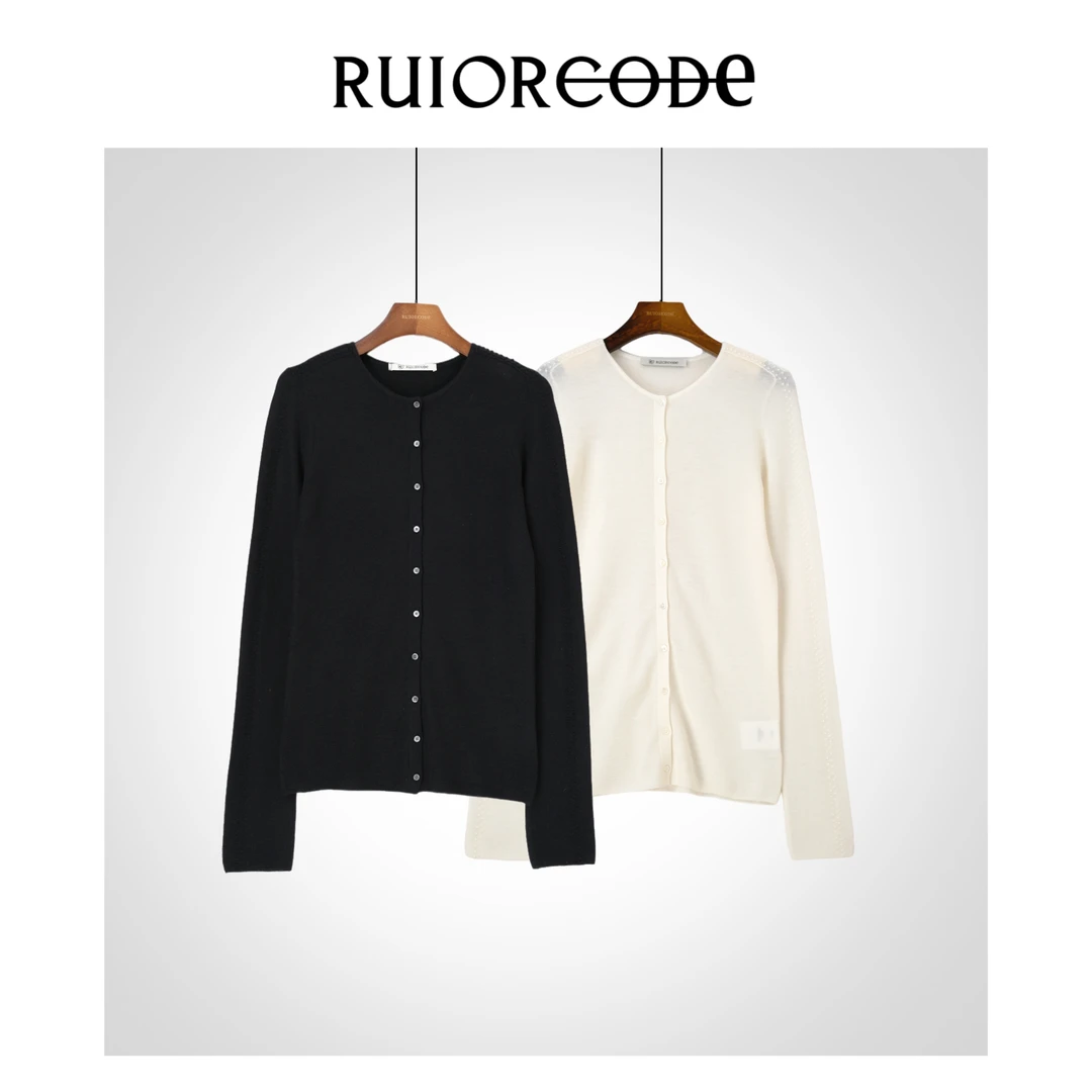 【RUIORCODE】圆领小扣颗粒设计超细羊 绒开衫 理性消费