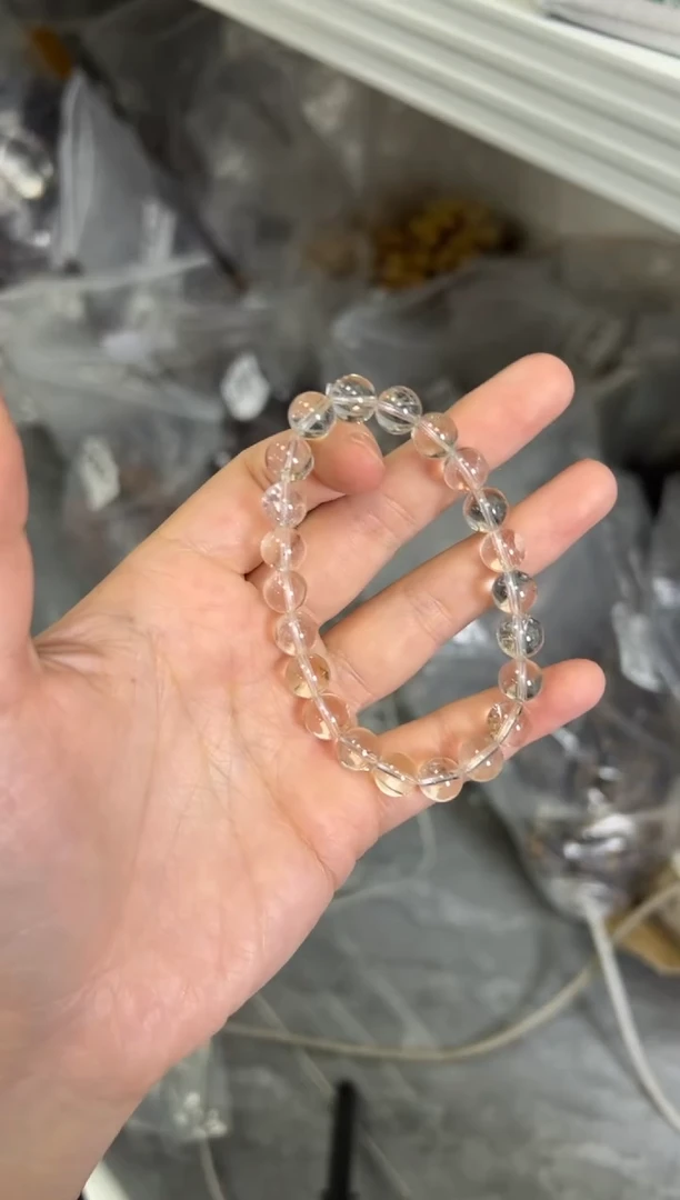 水晶手链未镶嵌闪灵转水晶圆珠手串[0133]