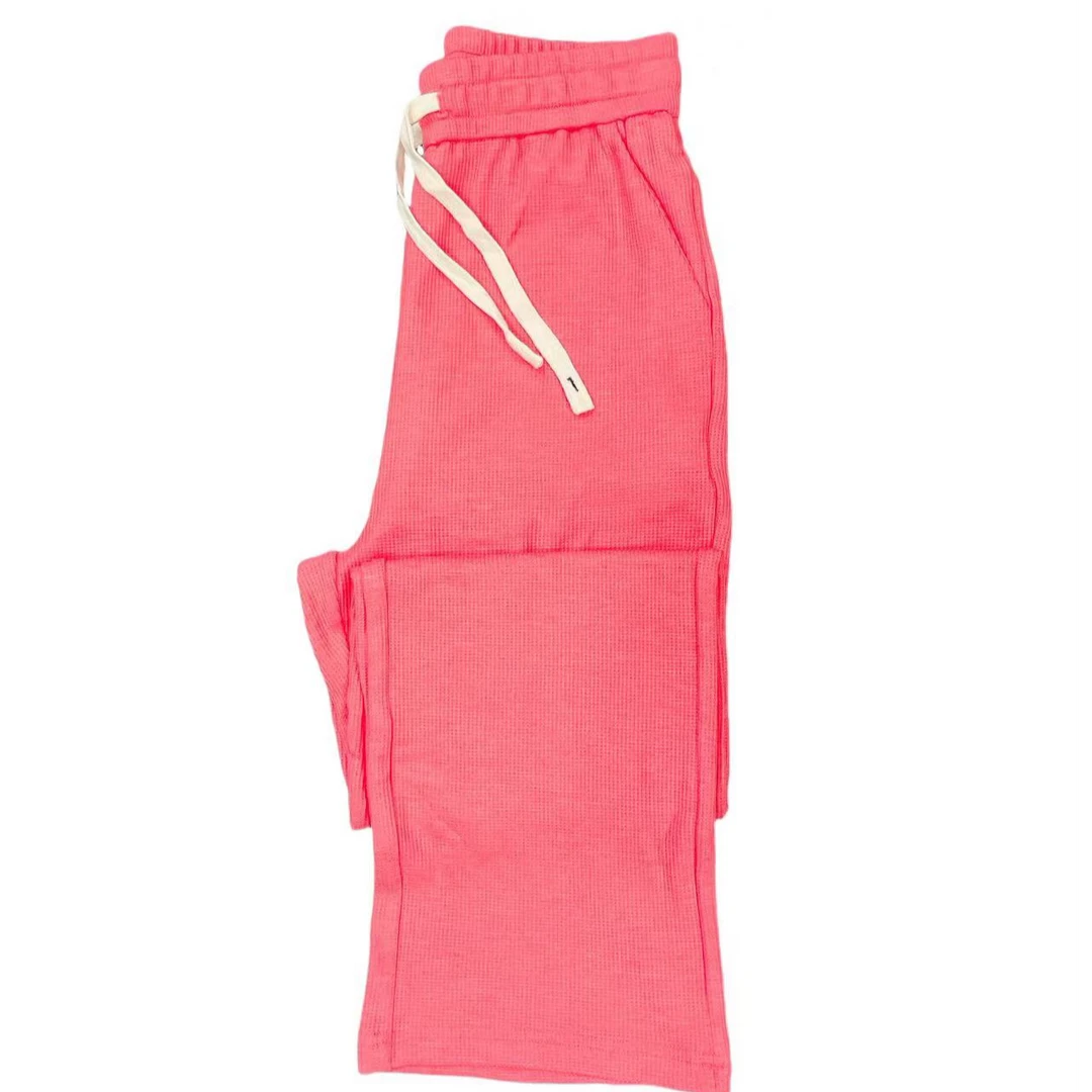 B002高弹力时尚阔腿裤运动高腰女装休闲裤纯色宽松直筒