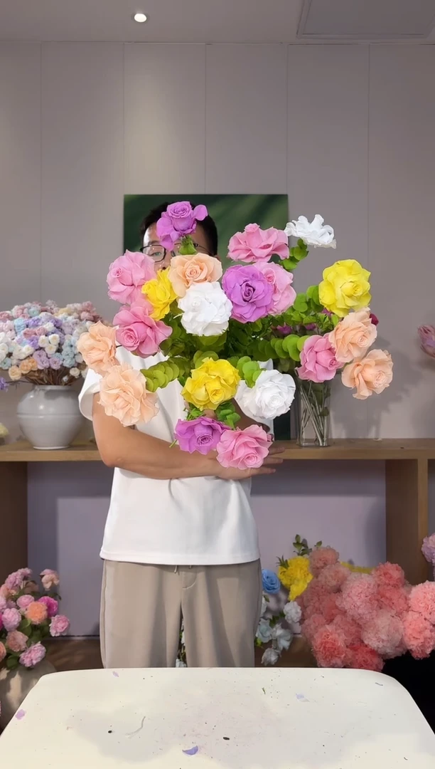 永生玫瑰 20枝(紫3/白3/香槟5/粉6/黄色3)