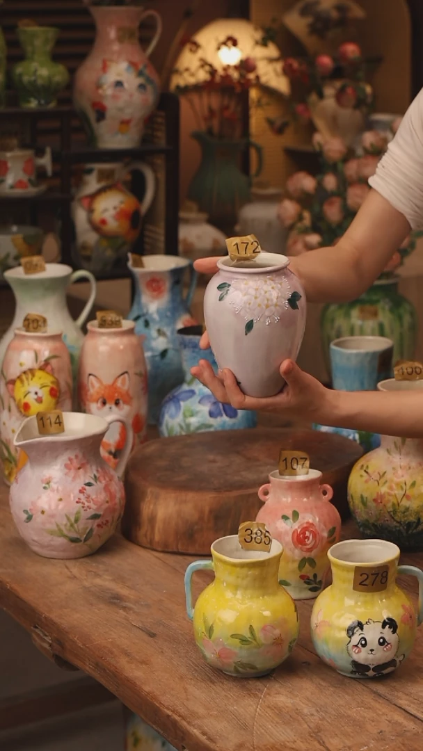 陶瓷景德镇设计师手作花器摆件侘寂风172