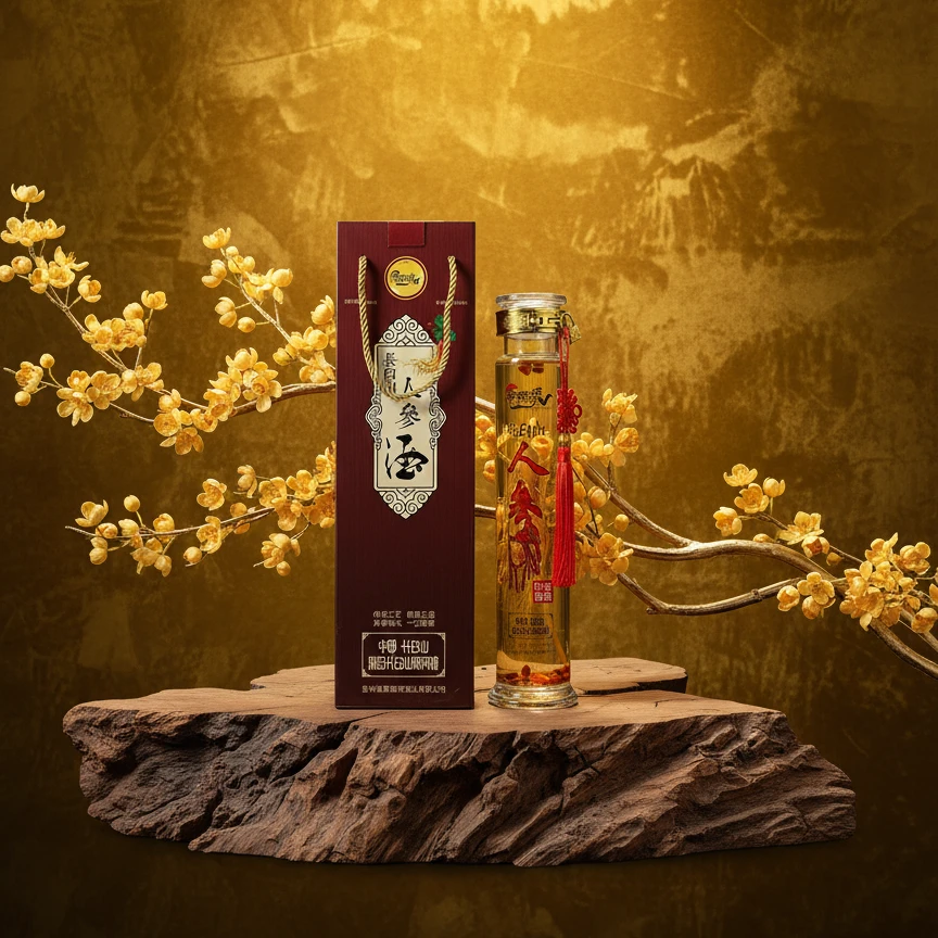 惠福禄甄选长白山人参枸杞酒单瓶52度