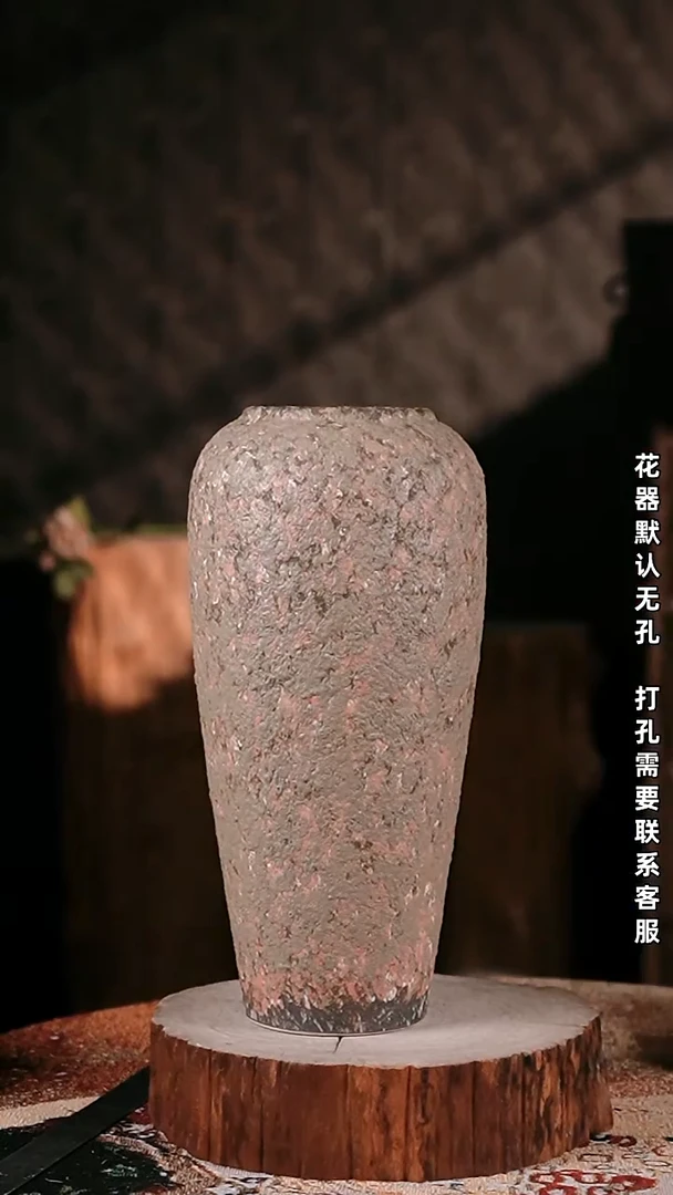 摆件景德镇高温陶瓷花器（口10高35）