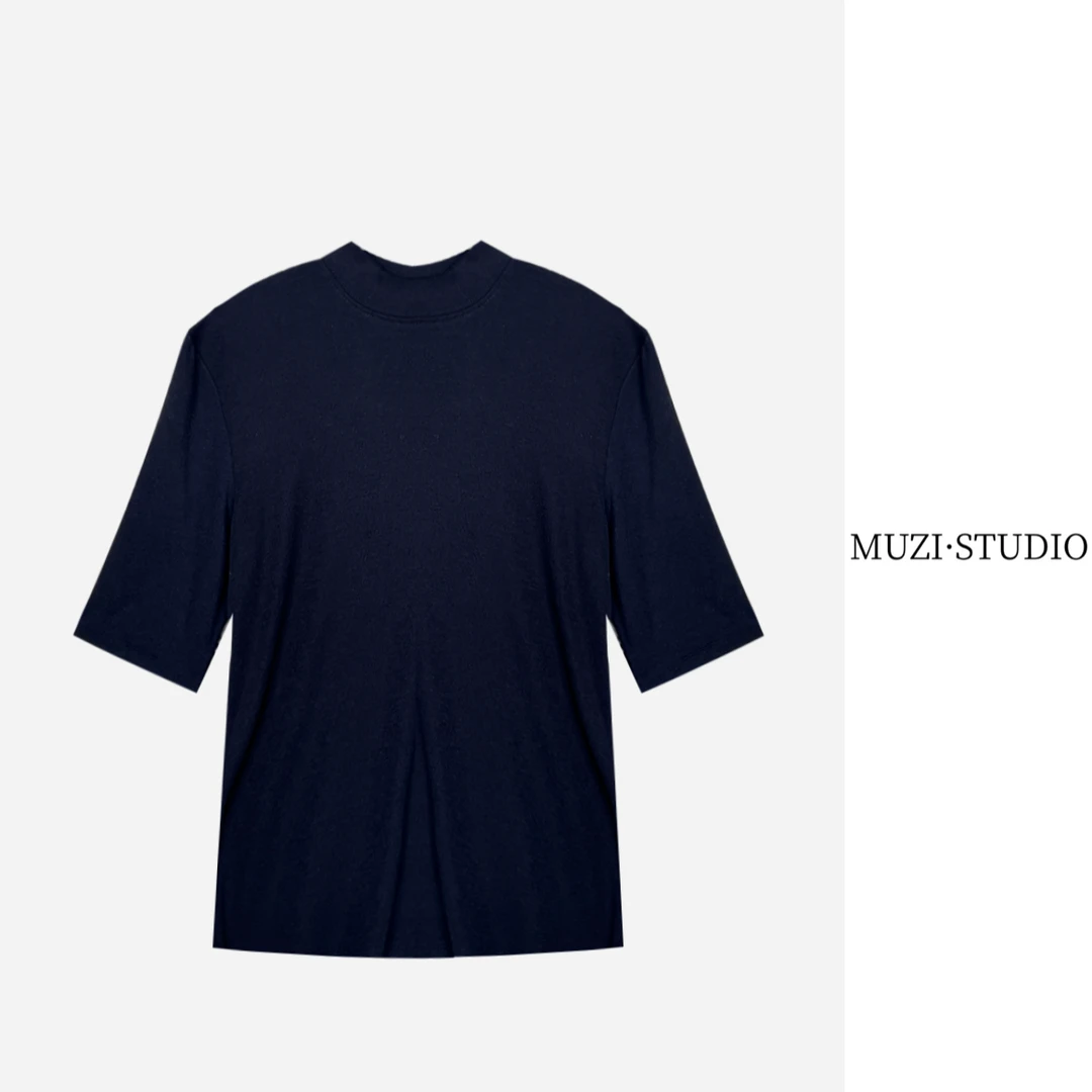 【ND&NC】（珍堡）短袖纯色女士T恤针织常规款修身型极简风常规8563