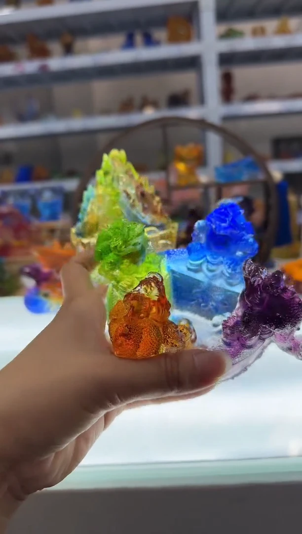 琉璃手工艺品金蟾聚宝盆