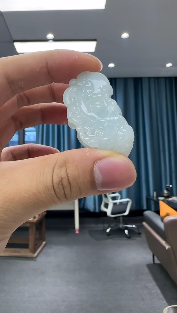 颈饰未镶嵌翡翠天然翡翠A货孤品一件