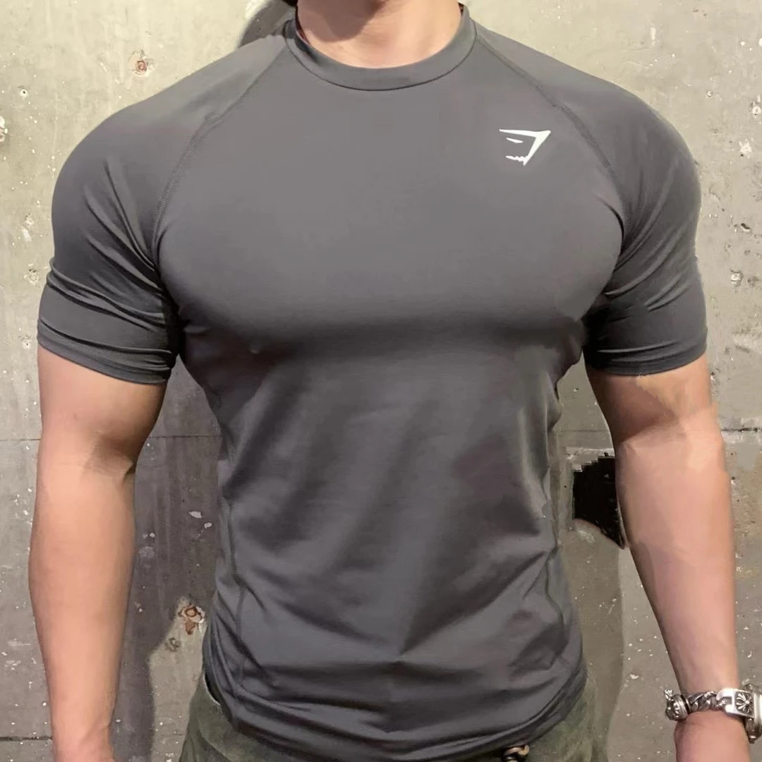 Gymshark Element英国男子运动健身紧身显身材速干高弹短袖T恤