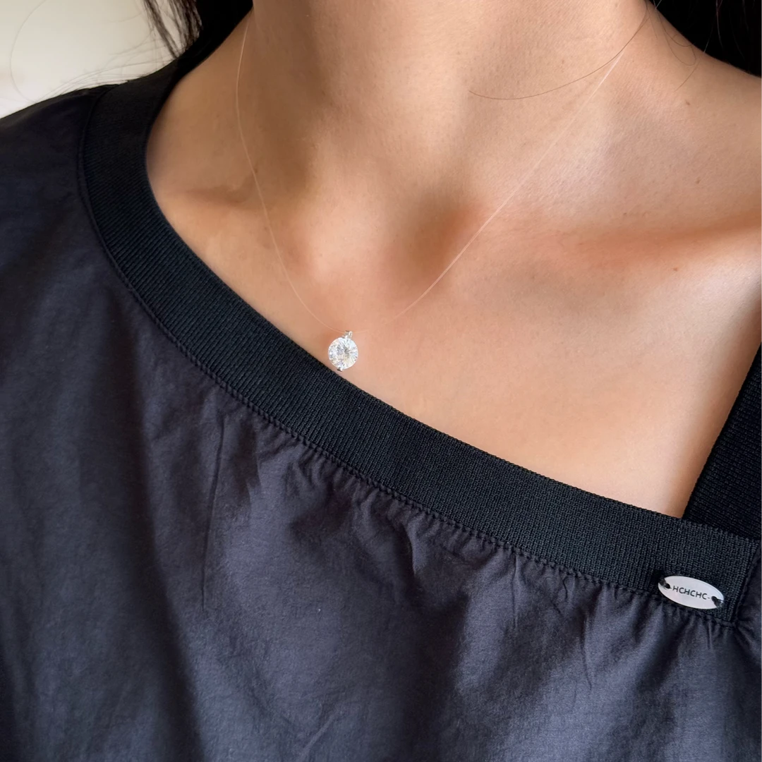 铜合金锆石吊坠 大小与【人鱼泪】甜美时尚超闪轻奢吊坠项链78545