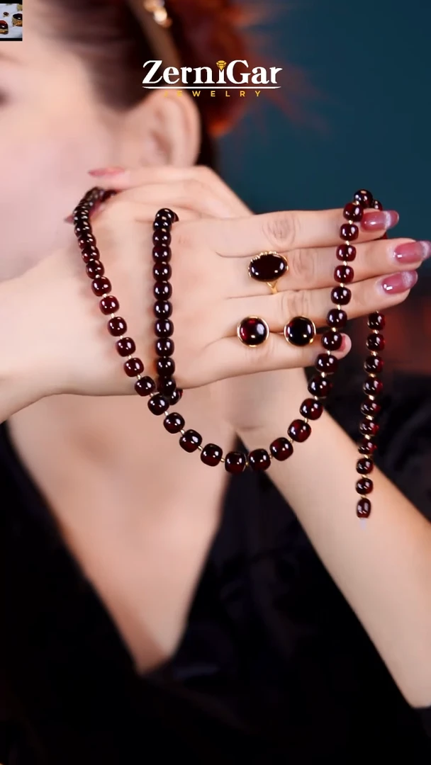 【闪购商品】琥珀颈饰未镶嵌天然琥珀四件套