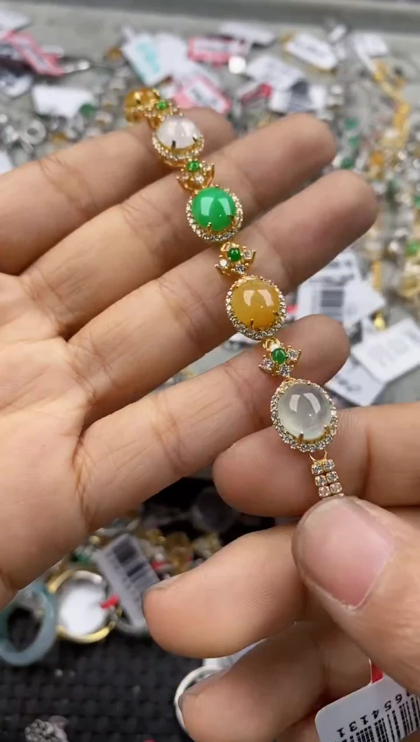 银S925镶嵌戒指翡翠14                     6