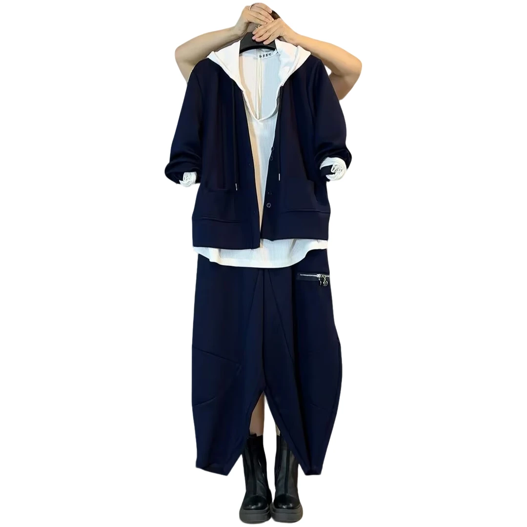 XY 秋季新款休闲宽松哈伦裤潮范套装