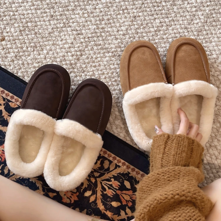 包头款毛毛拖鞋韩版毛拖居家外穿保暖厚底软底半拖鞋
