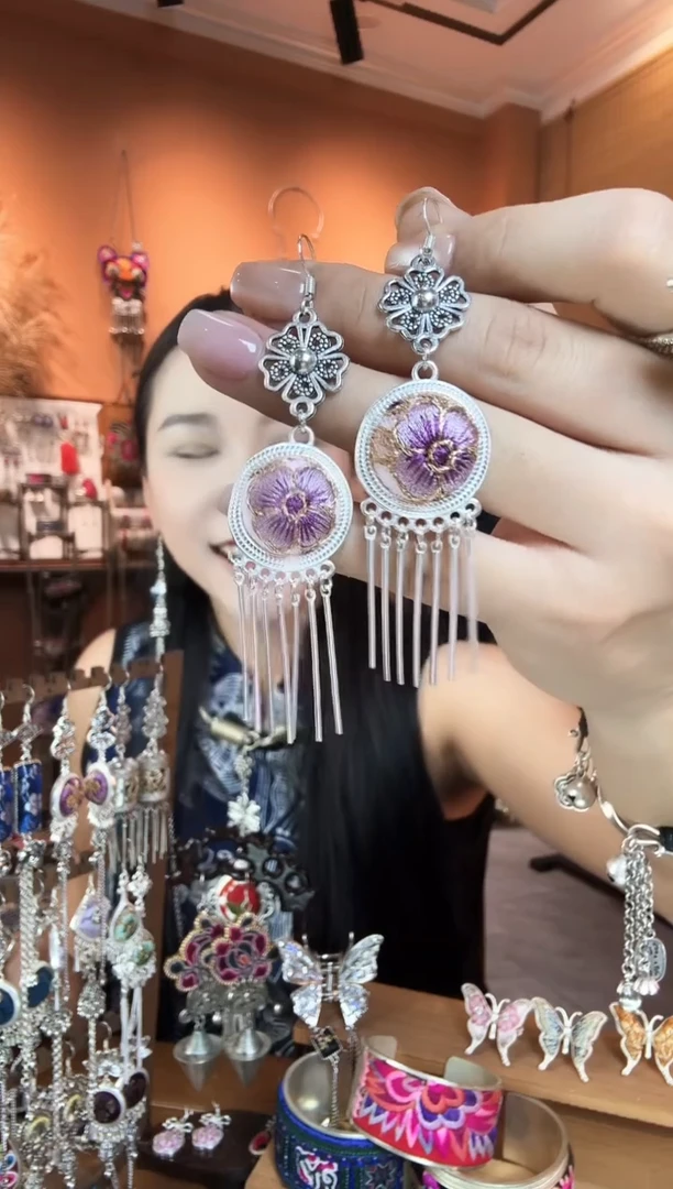 刺绣纯手工民族风耳环
