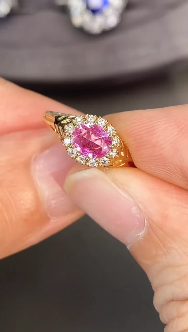 彩色蓝宝石戒指18K金镶嵌【闪购】0.62ct/七天鉴赏