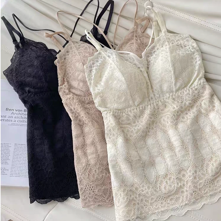 蕾丝美背胸垫一体加绒加厚