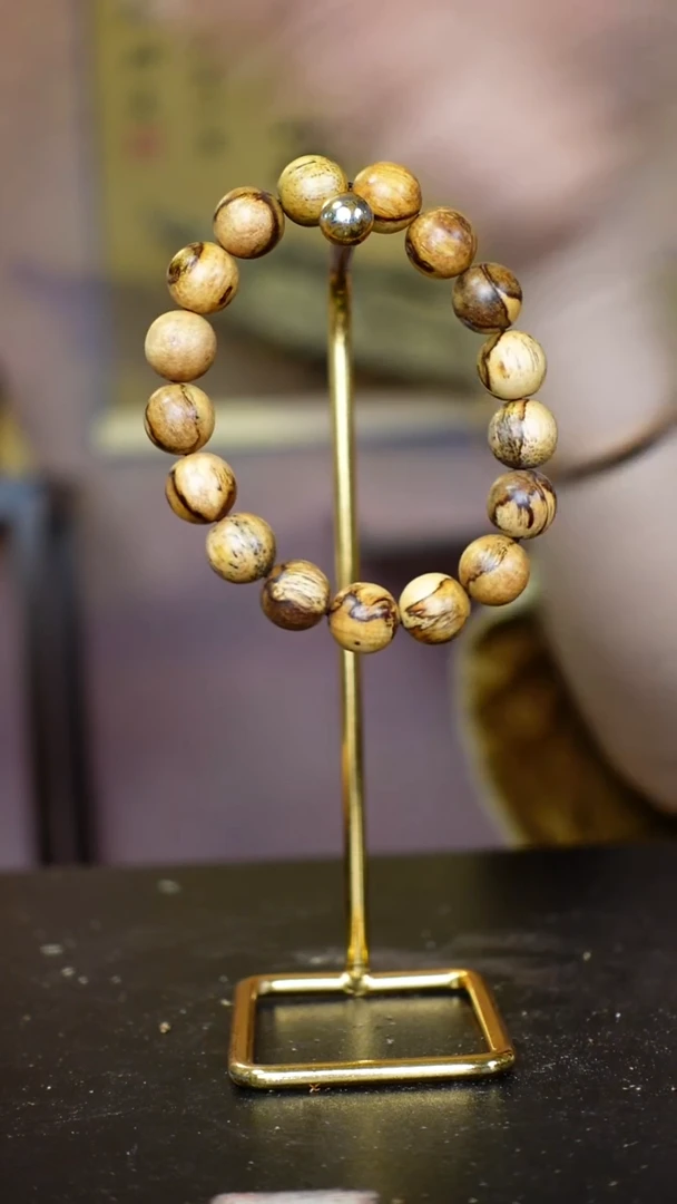 木海南天然野橄榄香1.2花珠圆珠单圈14克