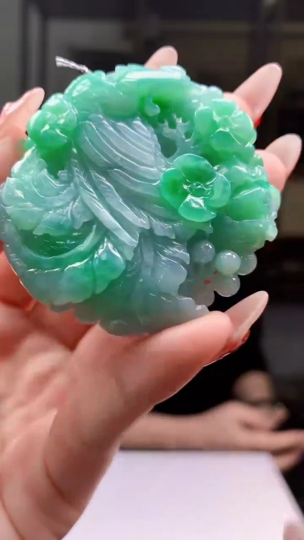 【闪购商品】定制翡翠未镶嵌1044ry-毛货挂件57