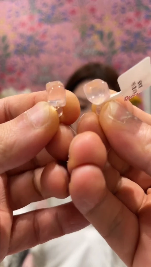 耳钉未镶嵌水晶粉水晶小方糖耳钉