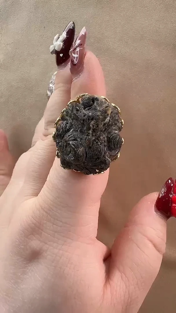 【闪购商品】琥珀戒指银S925镶嵌戒指