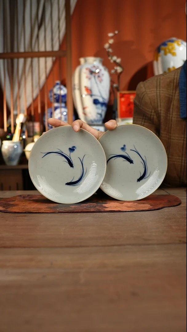 当代高温釉下彩手绘陶瓷餐具