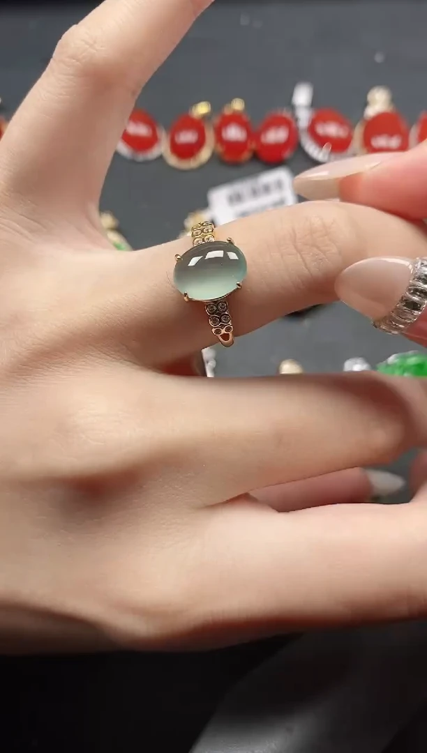 银S925镶嵌戒指翡翠51511