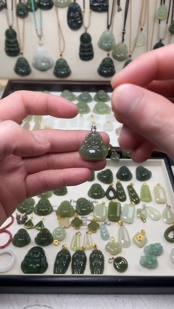 吊坠(不含链)银S925镶嵌和田玉吊坠(不含链) 银S925镶嵌 和田玉