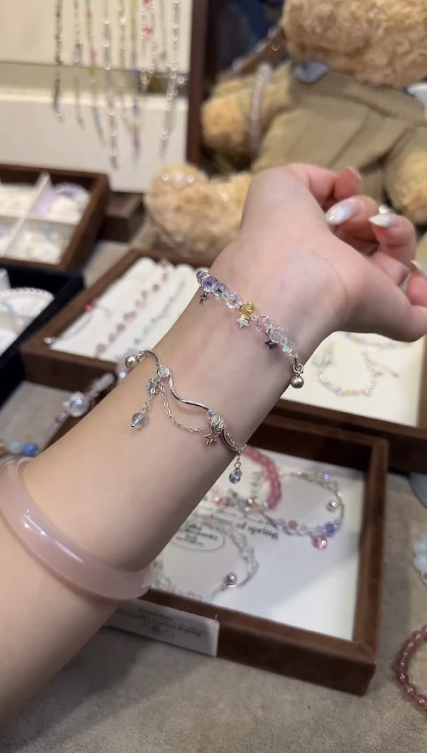 银S925镶嵌手链水晶缤纷星海