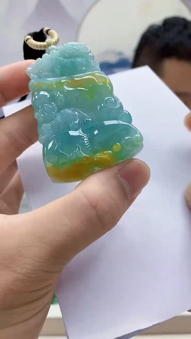 未镶嵌定制翡翠雨***…4898bb-毛货挂件