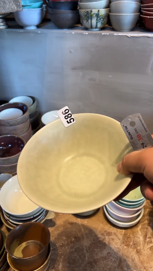【闪购商品】瓷片586，茶青马蹄碗粥碗