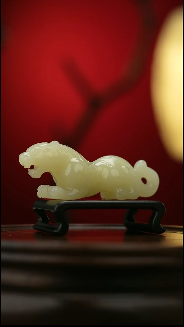 玉【虎虎生威】天然玉手把件