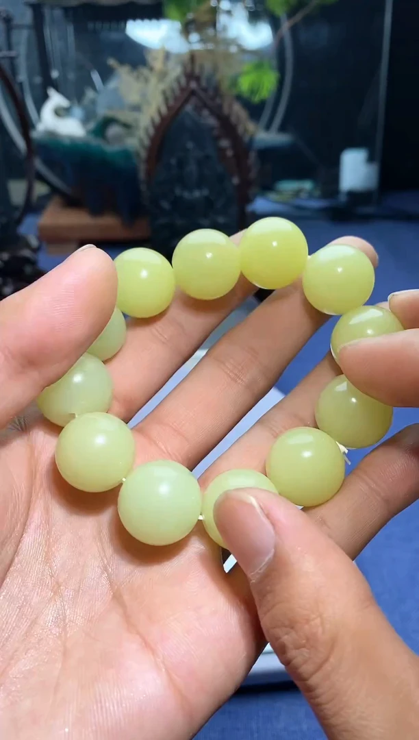 【闪购商品】和田玉颈饰未镶嵌18mm柠檬黄手串