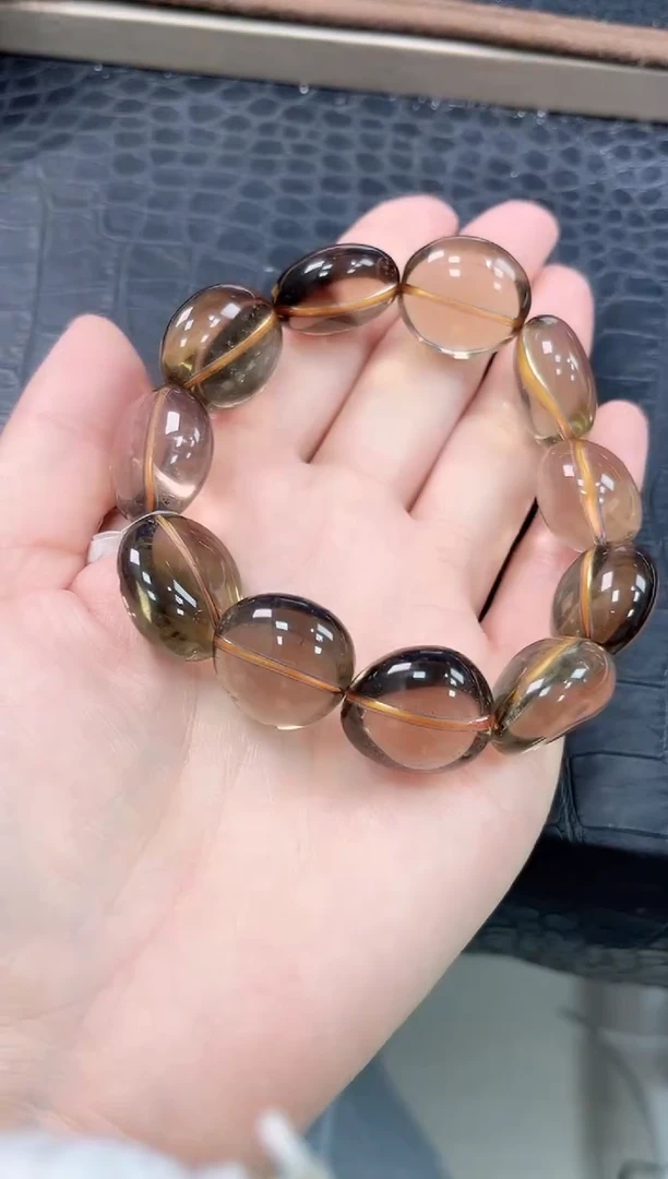 未镶嵌手链水晶41号魔晶宙斯茶黄水晶糖豆随行70+g