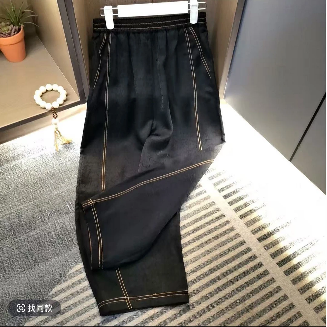 龟裂纹高级感轻奢经典百搭女装360度松紧腰花苞裤490