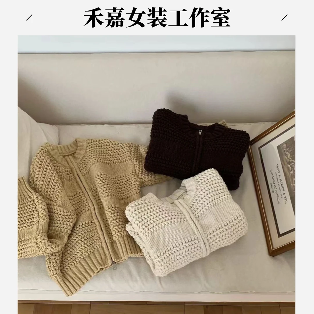 禾嘉 •  圆领编织粗针织毛衣