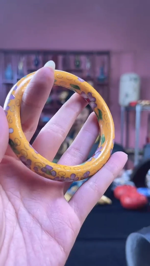 非遗技艺 景泰蓝手镯  黄色