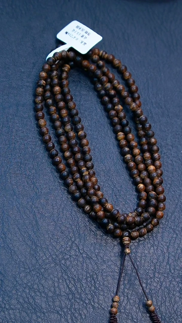 沉香手串0.4*216越南老惠安沉水多圈13克+