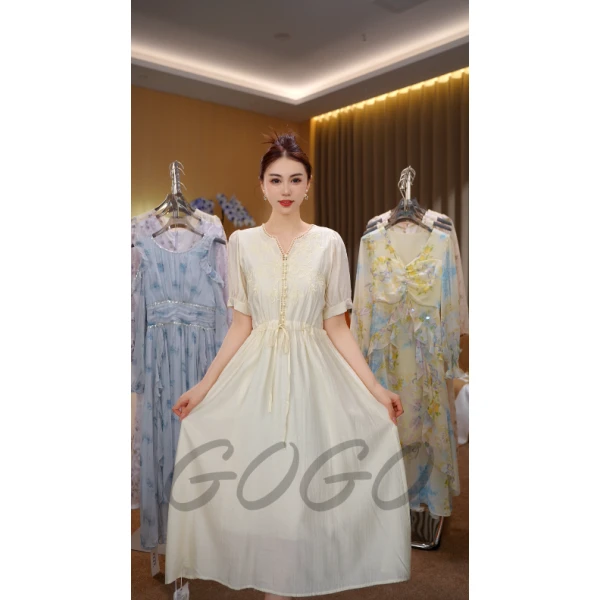 G1256 高端精致连衣裙轻奢气质名媛高级感裙子2025新款女夏季