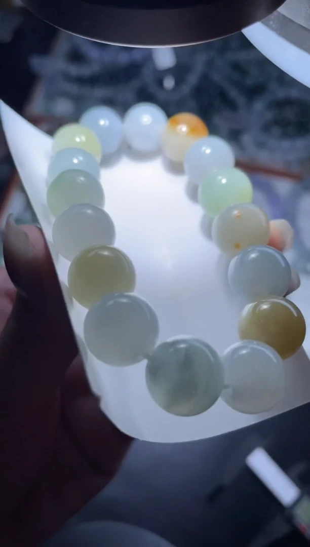 【闪购商品】定制翡翠未镶嵌天然缅甸A货翡翠手串74尺寸12.7左右