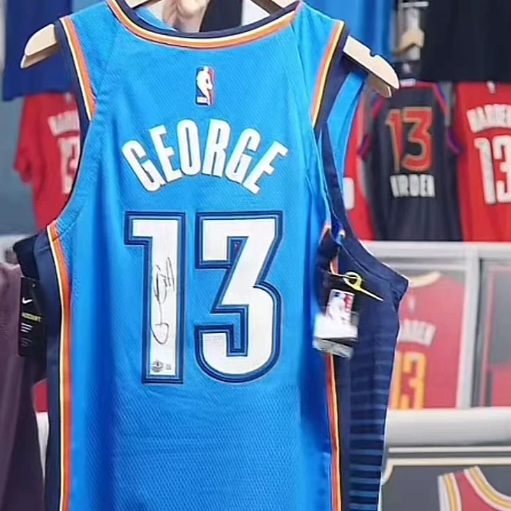 保罗乔治亲签雷霆蓝sw装裱收藏【铭人堂亲签球衣直播专属链接】