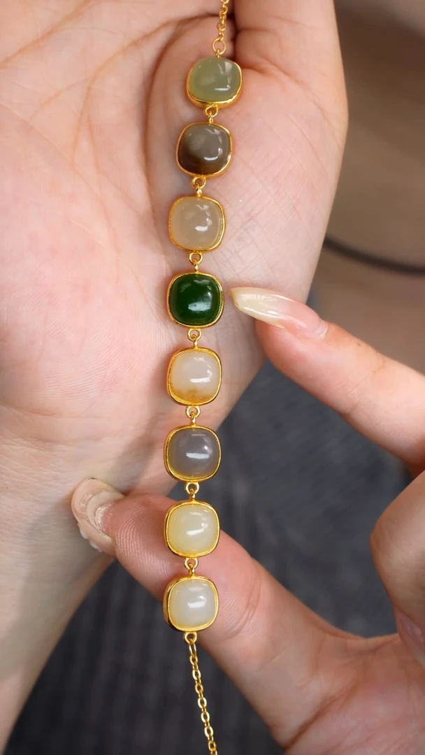 银S925镶嵌手链和田玉和田玉手链127