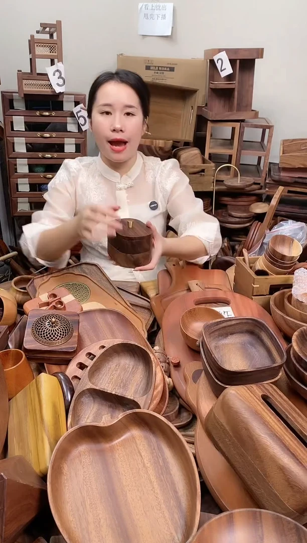 木 南美胡桃木带盖牙线盒