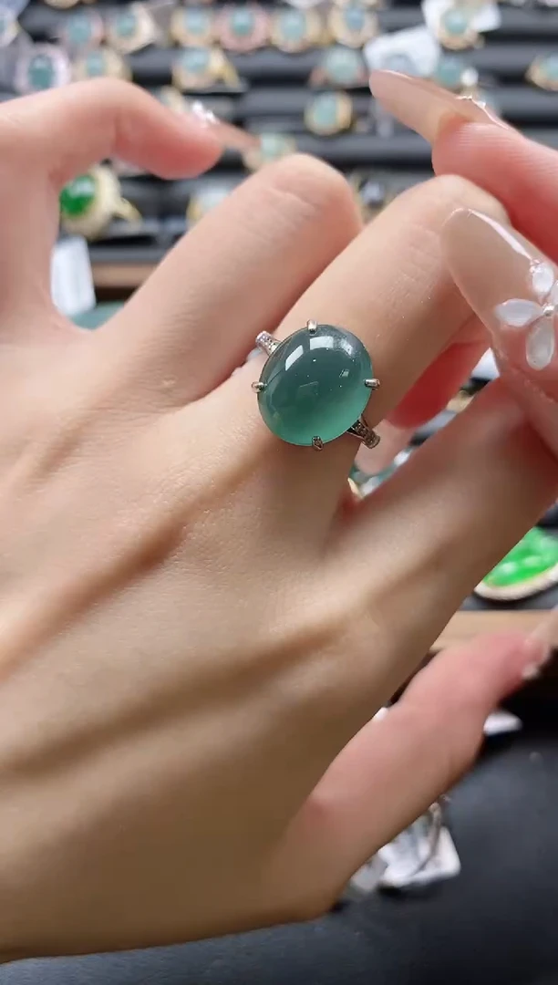 【闪购商品】翡翠戒指银S925镶嵌51511