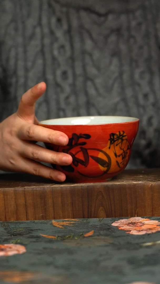 杯釉下彩手工手绘同款陶器