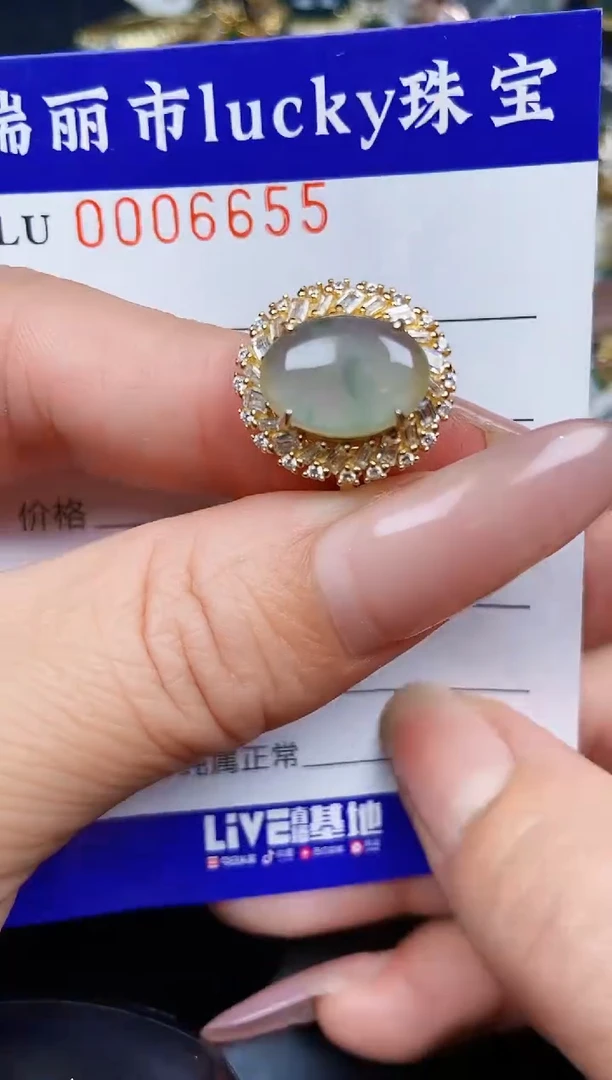 翡翠银S925镶嵌颈饰6655