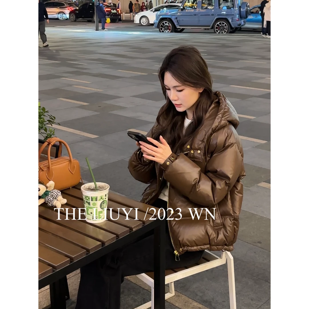 【LIUYI】黑金鹅绒～90白鹅绒连帽保暖羽绒服外套311241