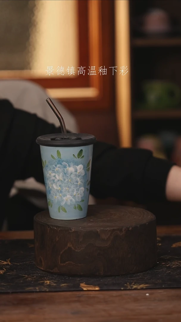 陶瓷景德镇高温釉下手绘陶瓷@L245@