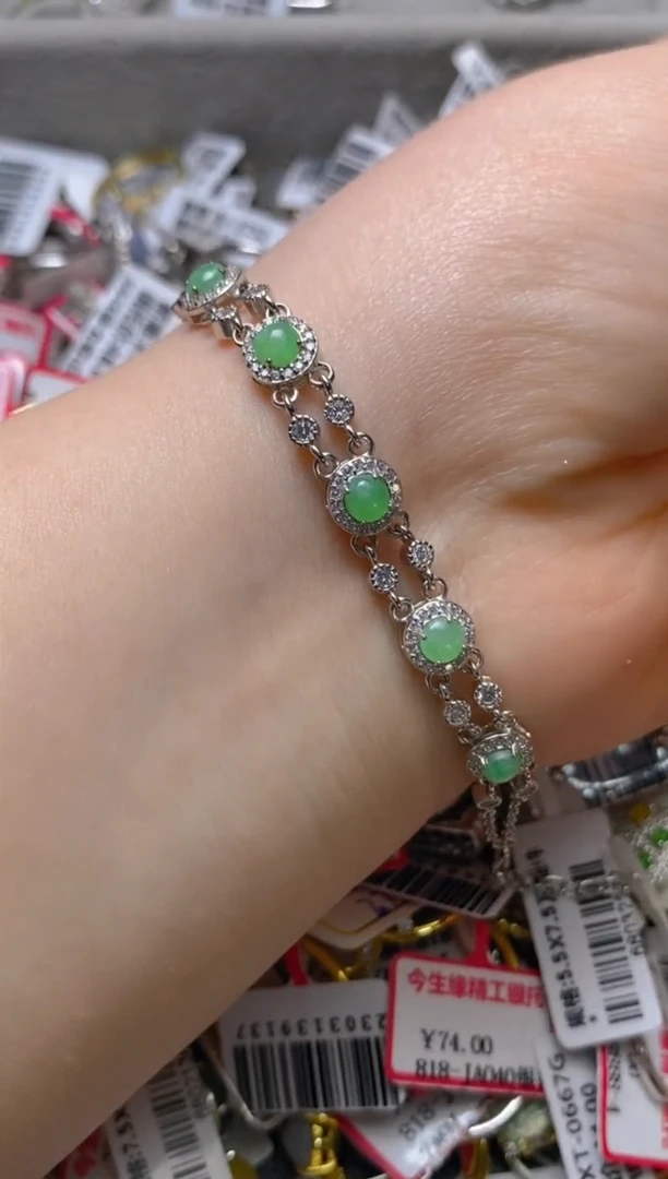 银S925镶嵌戒指翡翠百内无证书