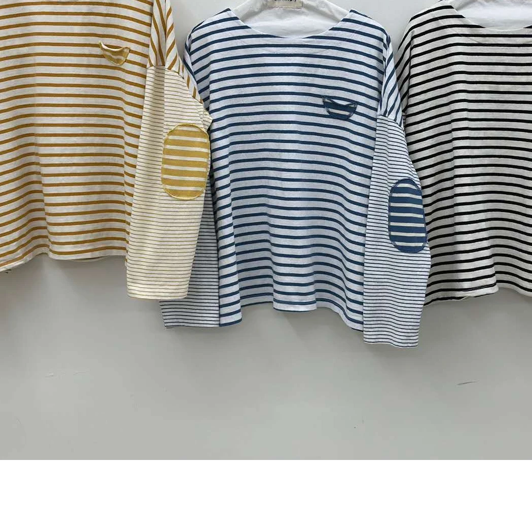 韩国正品/不支持退换/小花家/拼接条纹长袖/0106